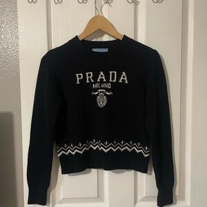 Prada Black and White Women's Sweater